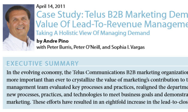 Forrester Research Case Study: TELUS B2B Marketing Demonstrates The Value of Lead-To-Revenue Management