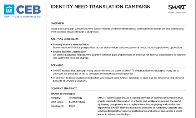 CEB Case study of personal need validation campaign by SMART technologies